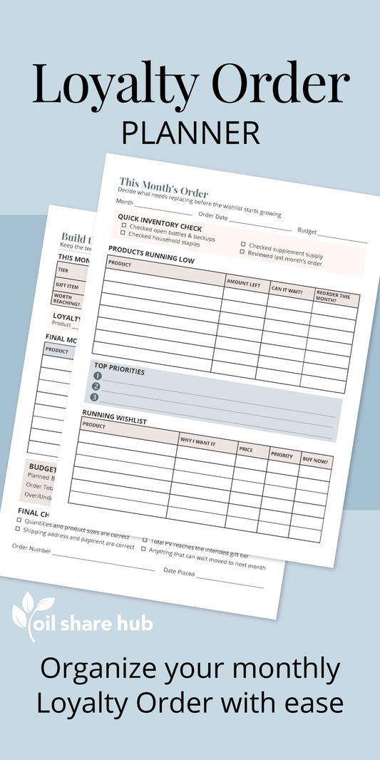 Monthly Loyalty Order Planner – Digital Download