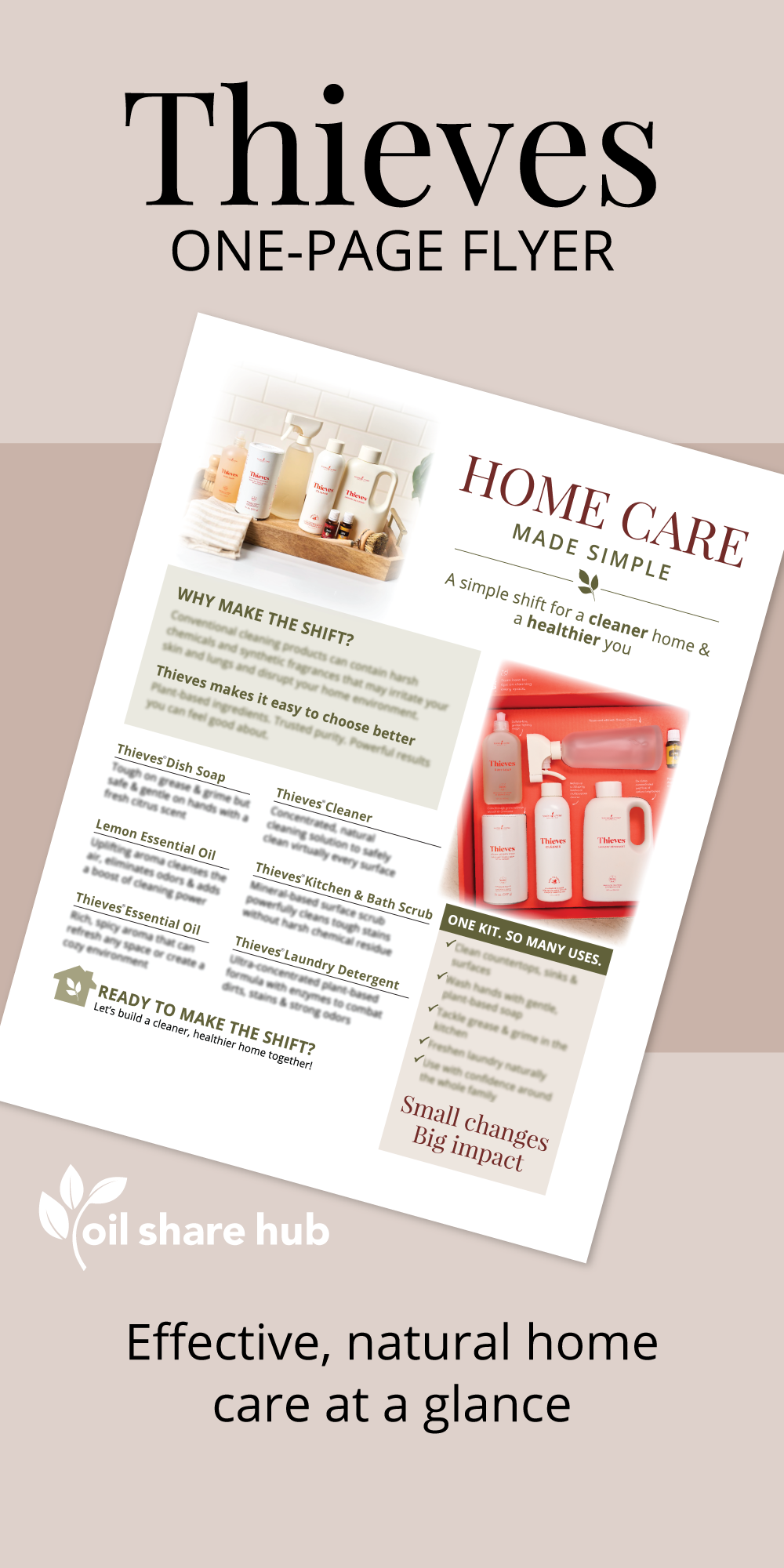 Young Living Thieves Home Care & Cleaning Flyer – Digital Download